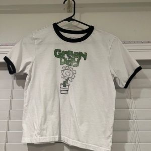 green day white crop t-shirt